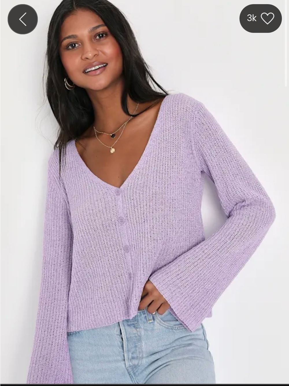 NWT Lulu's Lavender Cardigan Size S